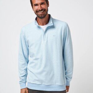 NWT Travis Mathew Cloud Quarter Zip 2.0 soft fleece pullover blue travismathew